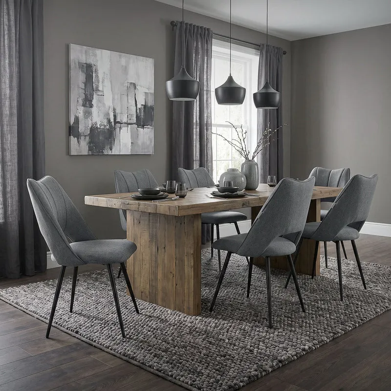 Esszimmerstuhl 6er Set Grau gepolstert inkl. Montagematerial Polsterstuhl Küchenstuhl ML-Design