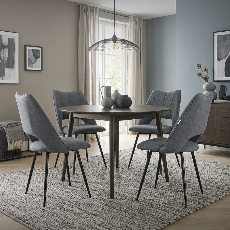 Esszimmerstuhl 6er Set Grau gepolstert inkl. Montagematerial Polsterstuhl Küchenstuhl ML-Design