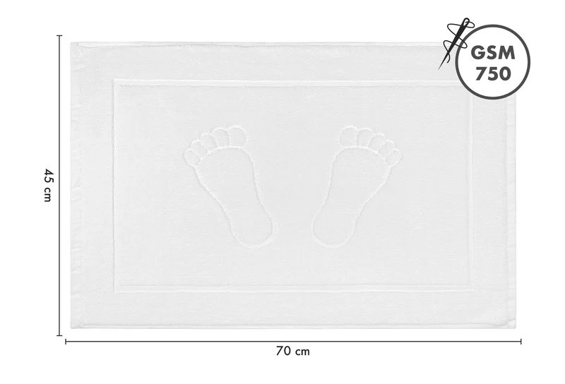 Tappeto Bagno Bianco Scendidoccia Ricamo Piedi 45x70 Cm Il Gruppone