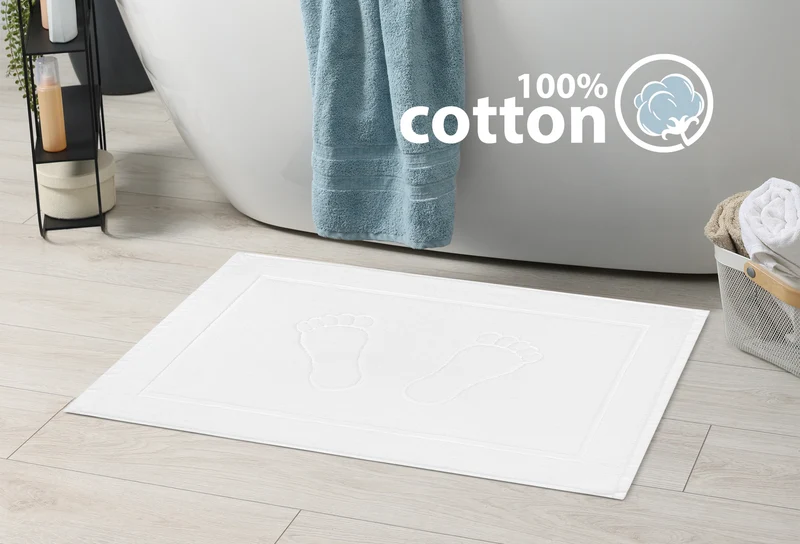 Tappeto Bagno Bianco Scendidoccia Ricamo Piedi 45x70 Cm Il Gruppone