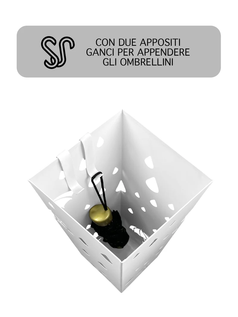 Portaombrelli Elegante Design Moderno in Metallo Con Ganci per ombrellini Il Gruppone