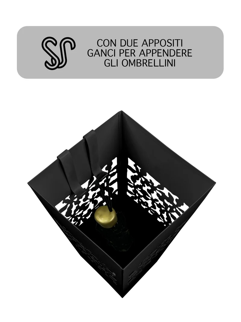 Portaombrelli Elegante Design Moderno in Metallo Con Ganci per ombrellini Il Gruppone
