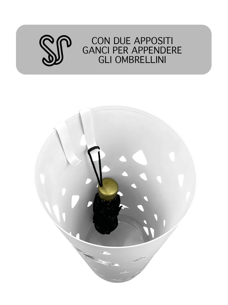 Portaombrelli Elegante Design Moderno in Metallo Con Ganci per ombrellini Il Gruppone