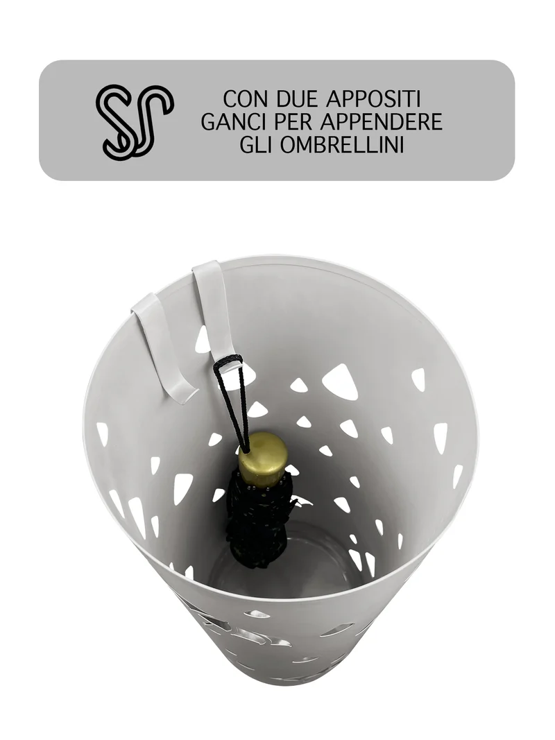 Portaombrelli Elegante Design Moderno in Metallo Con Ganci per ombrellini Il Gruppone