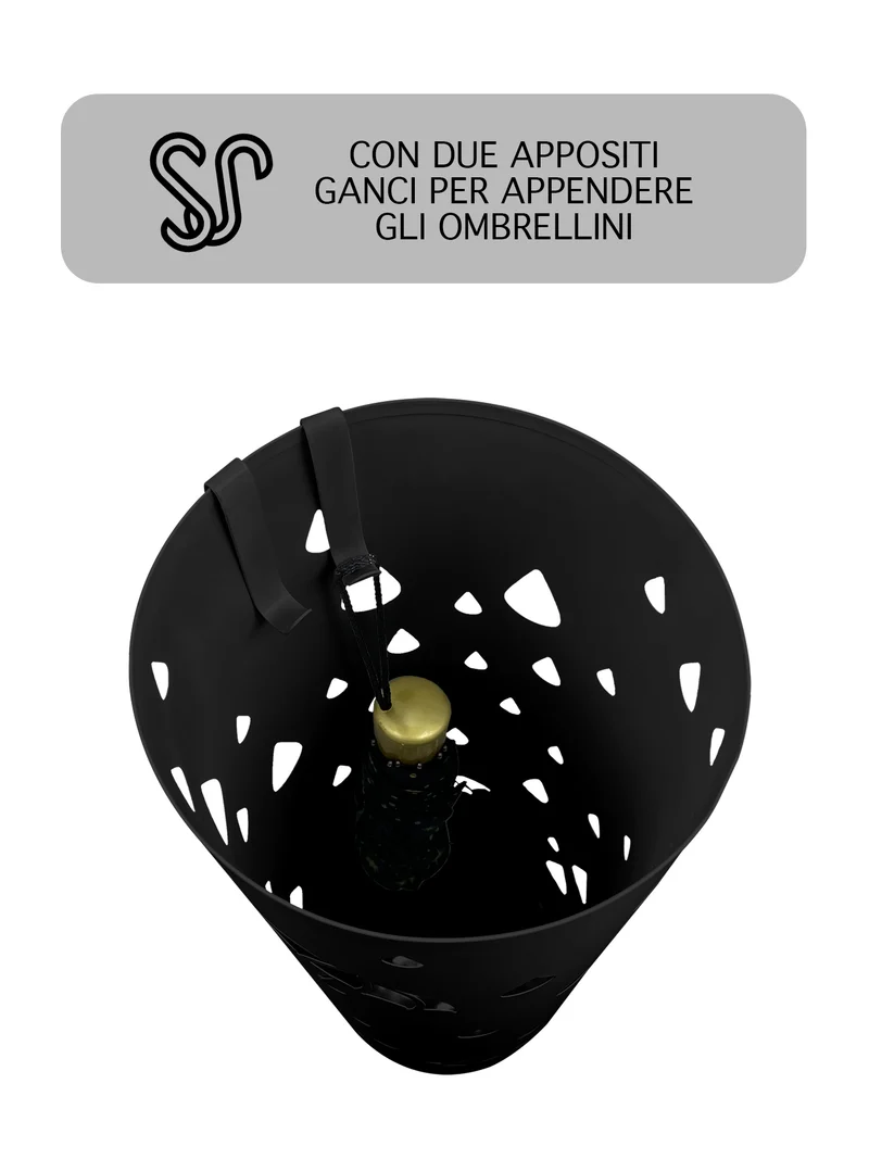 Portaombrelli Elegante Design Moderno in Metallo Con Ganci per ombrellini Il Gruppone