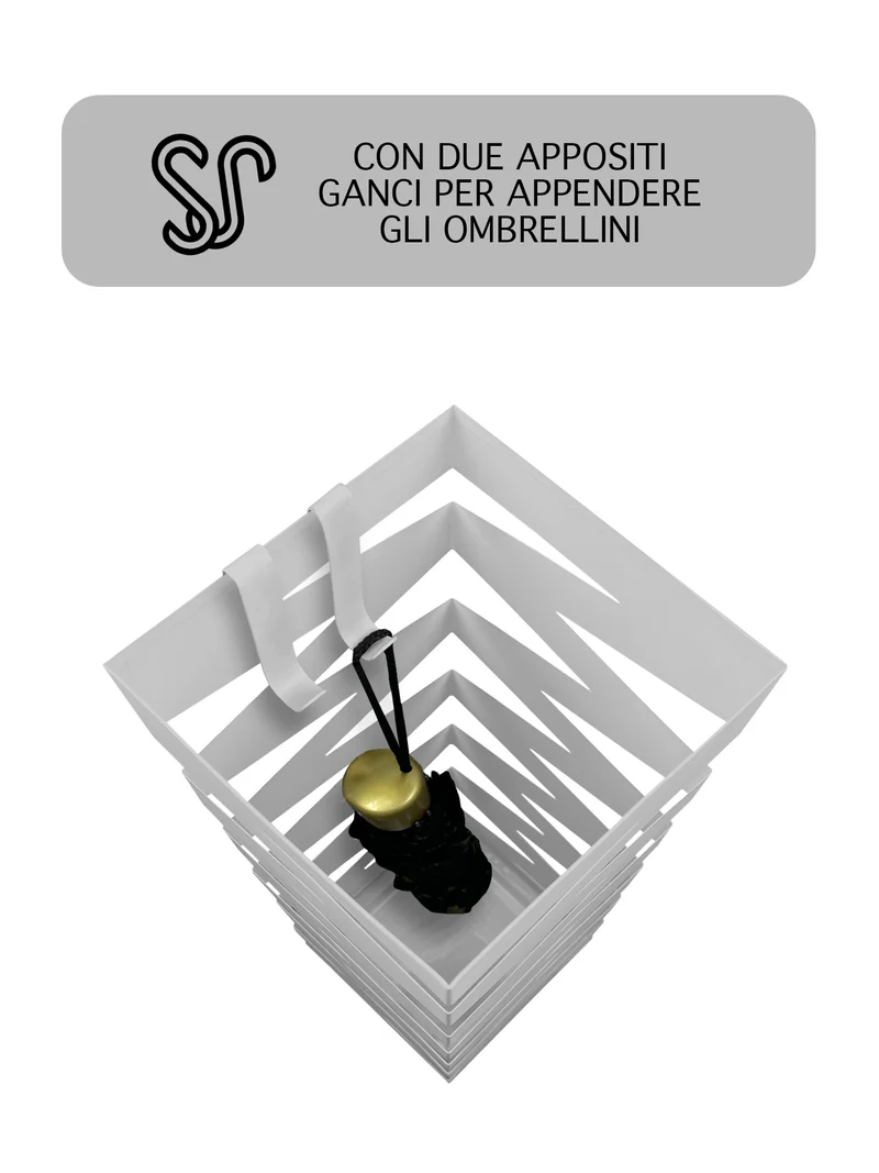 Portaombrelli Elegante Design Moderno in Metallo Con Ganci per ombrellini Il Gruppone