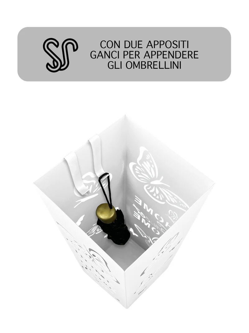 Portaombrelli Elegante Design Moderno in Metallo Con Ganci per ombrellini Il Gruppone