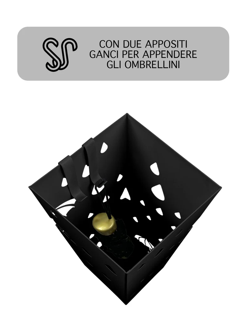 Portaombrelli Elegante Design Moderno in Metallo Con Ganci per ombrellini Il Gruppone