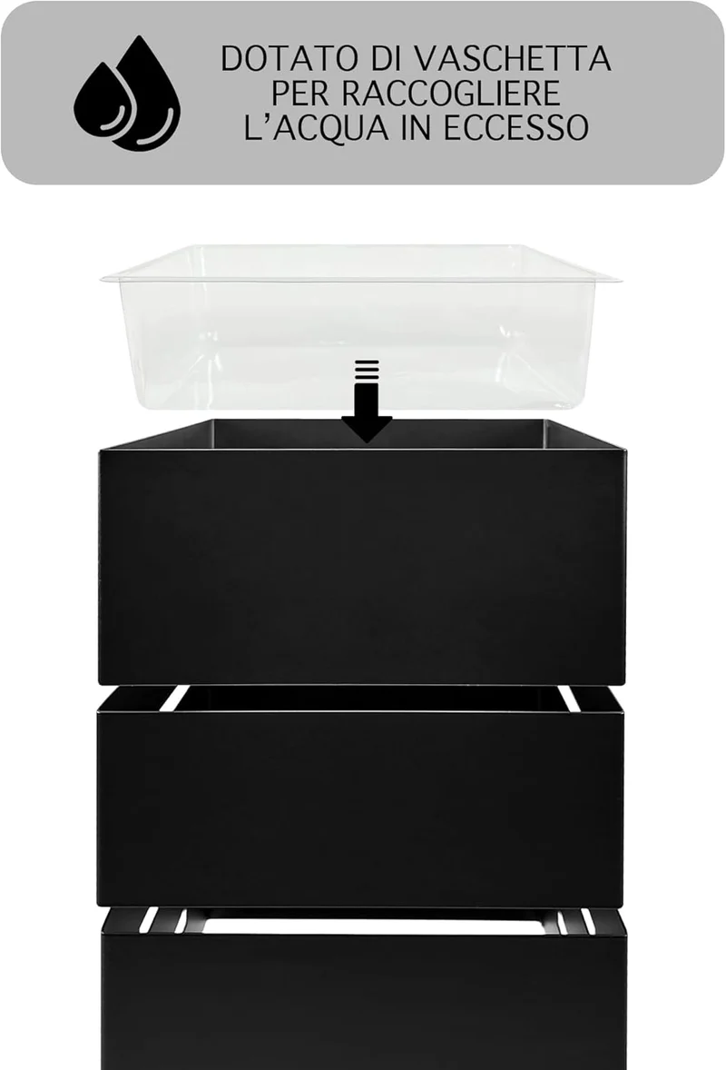 Portaombrelli Elegante Design Moderno in Metallo Con Ganci per ombrellini Il Gruppone