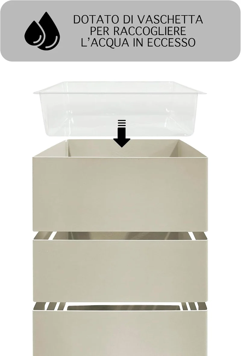 Portaombrelli Elegante Design Moderno in Metallo Con Ganci per ombrellini Il Gruppone