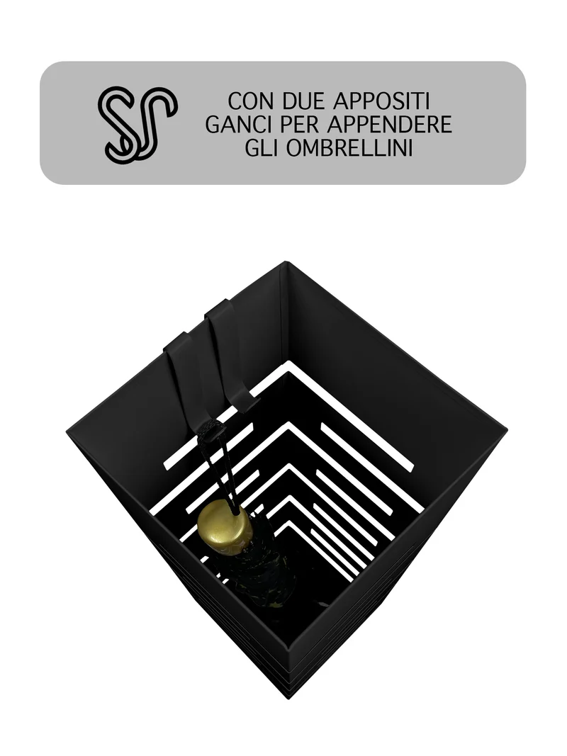Portaombrelli Elegante Design Moderno in Metallo Con Ganci per ombrellini Il Gruppone