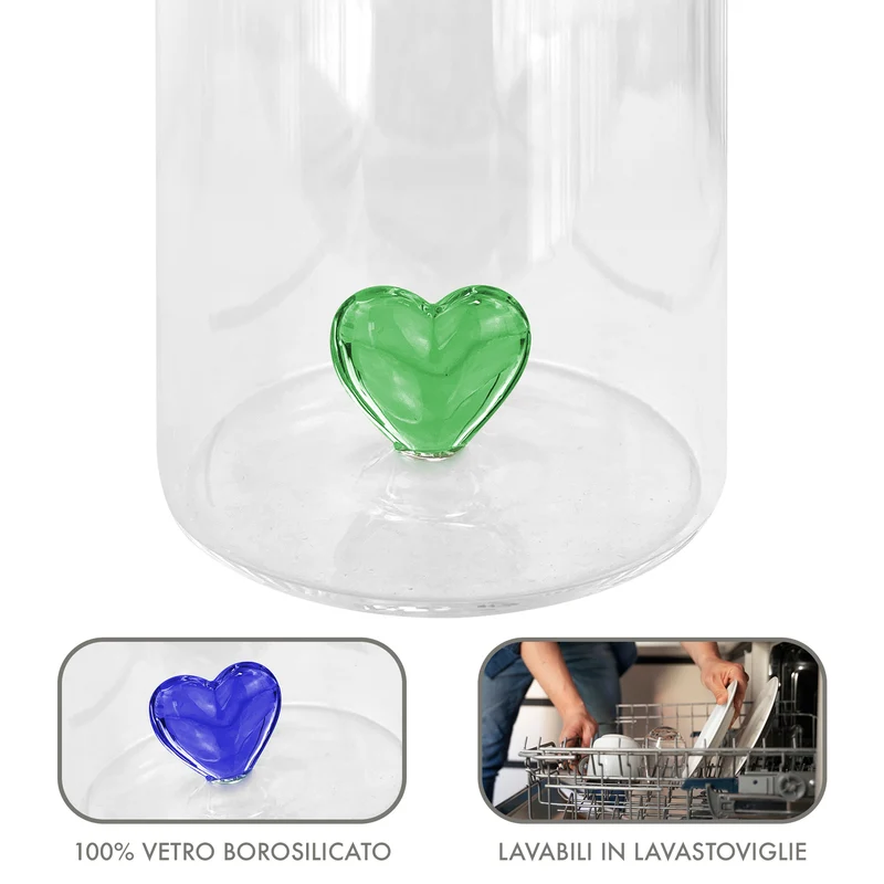 Set 6 Bicchieri 3D in Vetro Borosilicato 36 cl con Figura Interna Il Gruppone