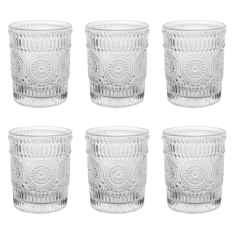 Set 6 Bicchieri da Whisky 31 cl in Vetro Lavorato Design Moderno Il Gruppone