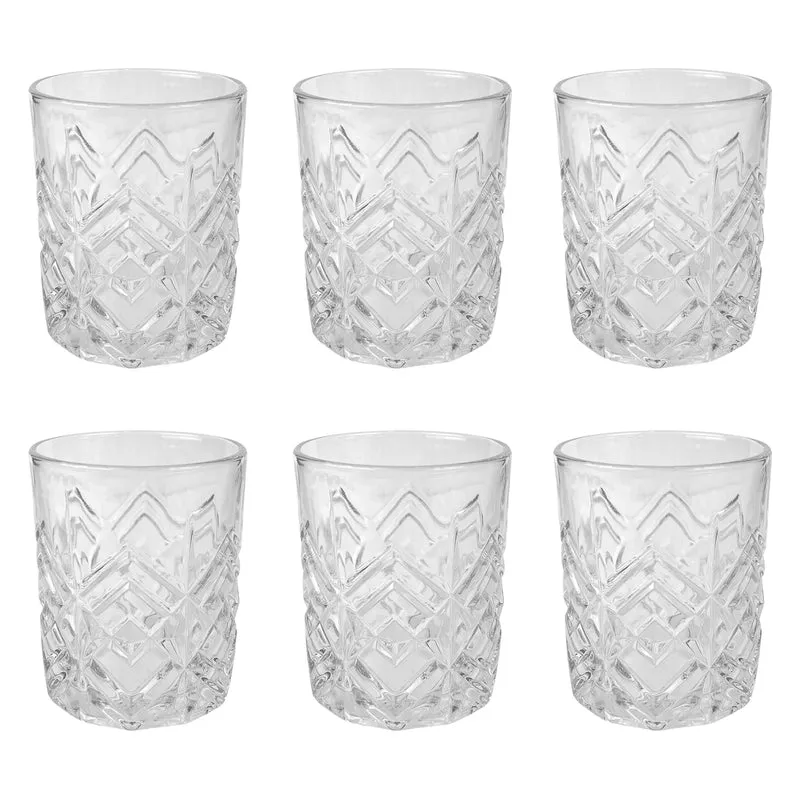 Set 6 Bicchieri da Whisky 31 cl in Vetro Lavorato Design Moderno Il Gruppone