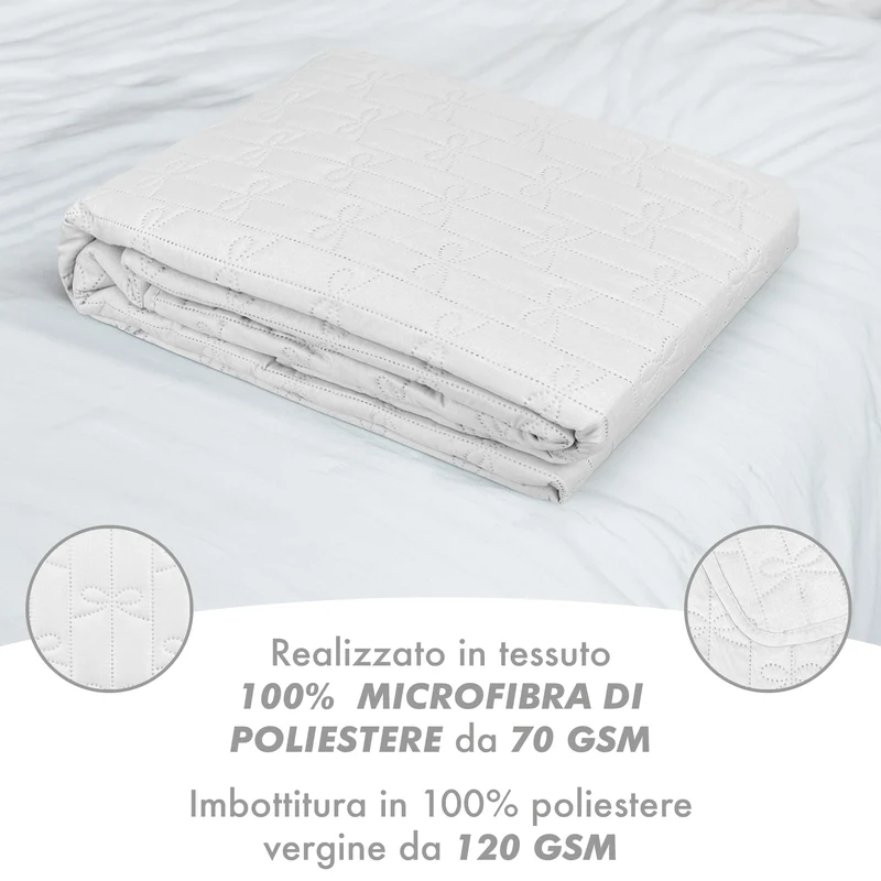 Copriletto Matrimoniale Trapuntato con Fiocchetti – Leggero ed Elegante Primavera/Estate Il Gruppone