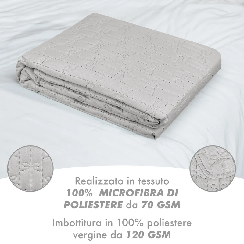 Copriletto Matrimoniale Trapuntato con Fiocchetti – Leggero ed Elegante Primavera/Estate Il Gruppone
