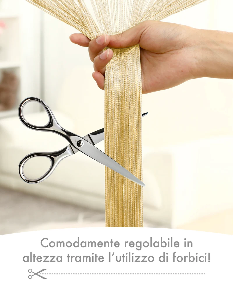 Tenda A Fili Stringhe Finestre Porta Finestra Elegante Tinta Unita Il Gruppone