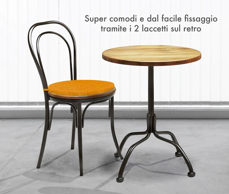 Cuscini Rotondi per Sedie Ø40 cm Imbottiti e Sfoderabili con Lacci Made in Italy Il Gruppone
