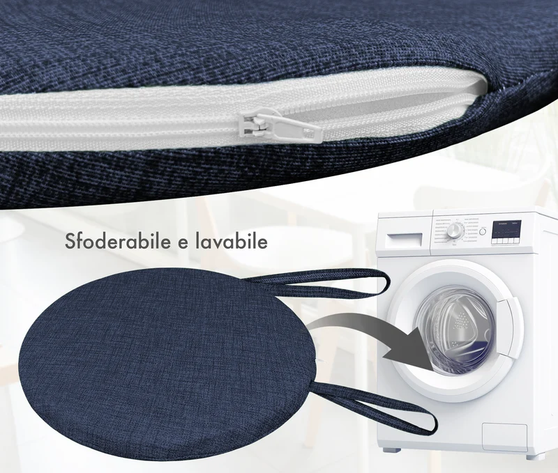 Cuscini Rotondi per Sedie Ø40 cm Imbottiti e Sfoderabili con Lacci Made in Italy Il Gruppone