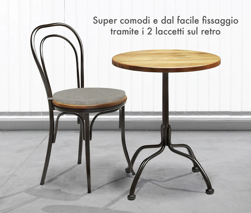 Cuscini Rotondi per Sedie Ø40 cm Imbottiti e Sfoderabili con Lacci Made in Italy Il Gruppone