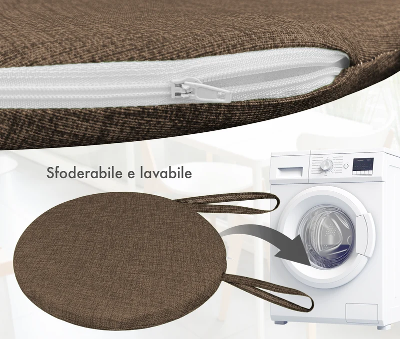 Cuscini Rotondi per Sedie Ø40 cm Imbottiti e Sfoderabili con Lacci Made in Italy Il Gruppone