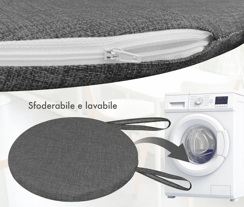 Cuscini Rotondi per Sedie Ø40 cm Imbottiti e Sfoderabili con Lacci Made in Italy Il Gruppone