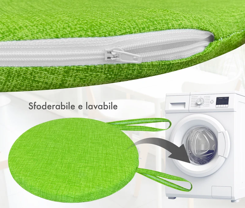 Cuscini Rotondi per Sedie Ø40 cm Imbottiti e Sfoderabili con Lacci Made in Italy Il Gruppone