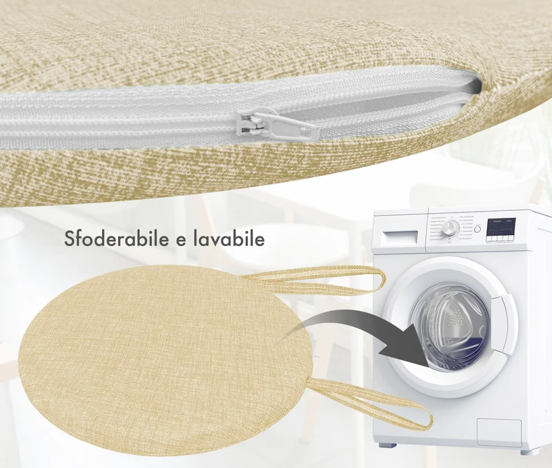 Cuscini Rotondi per Sedie Ø40 cm Imbottiti e Sfoderabili con Lacci Made in Italy Il Gruppone