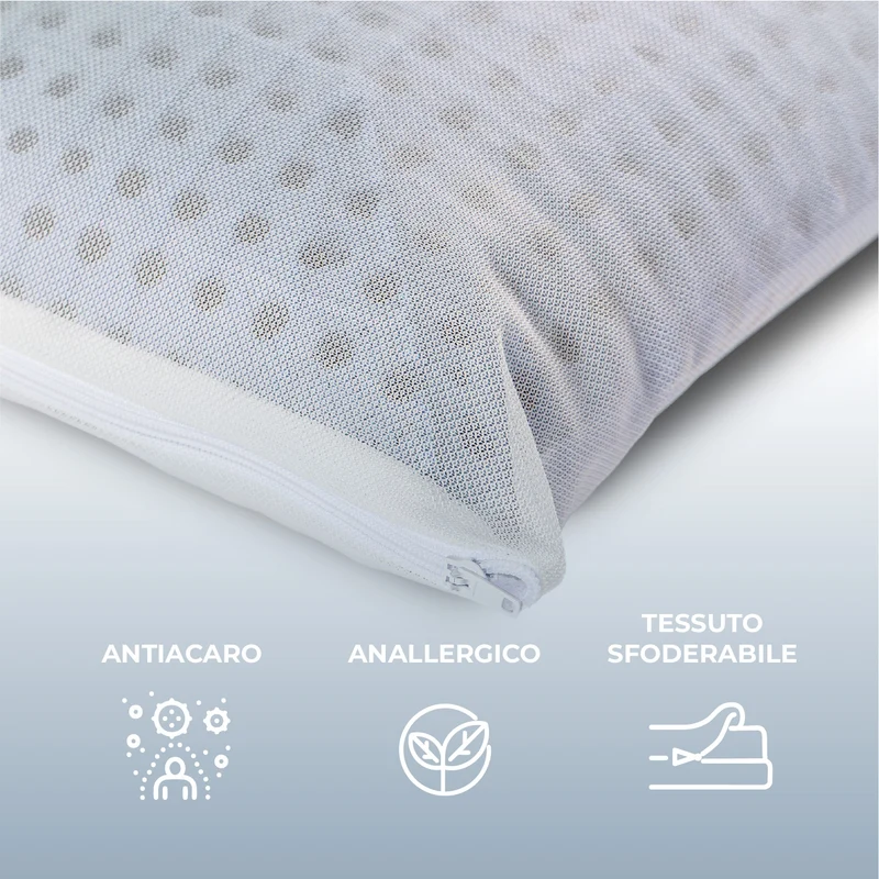 Guanciale in Memory Foam Microforato con Aromaterapia Sfoderabile Made in Italy Il Gruppone