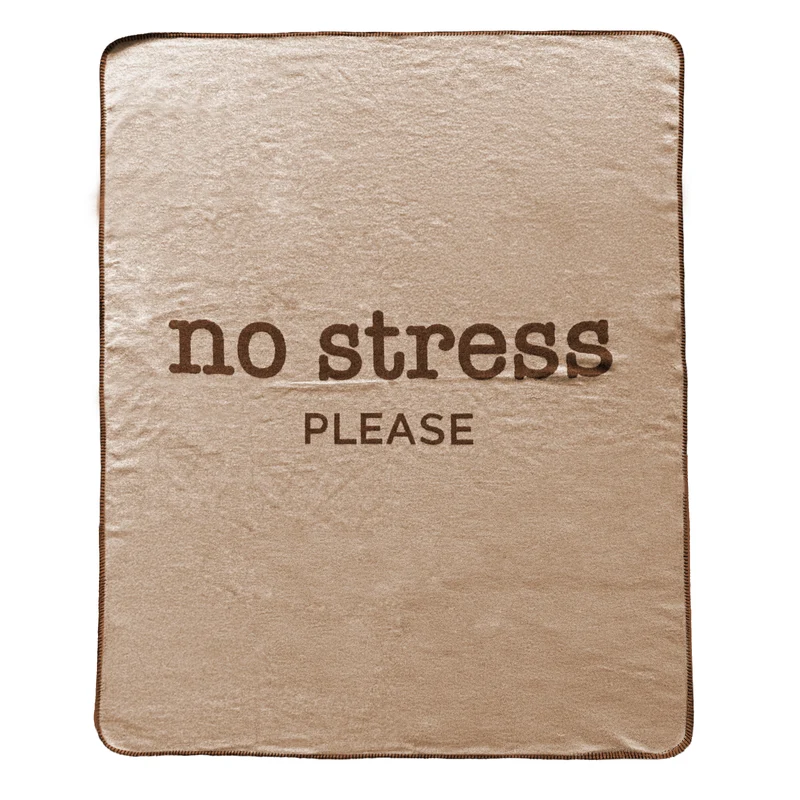 Plaid in Lana Cotta con Scritta - No Stress