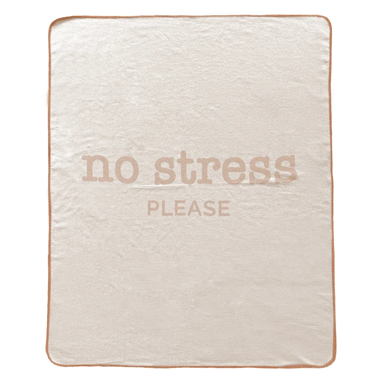 Plaid in Lana Cotta con Scritta - No Stress