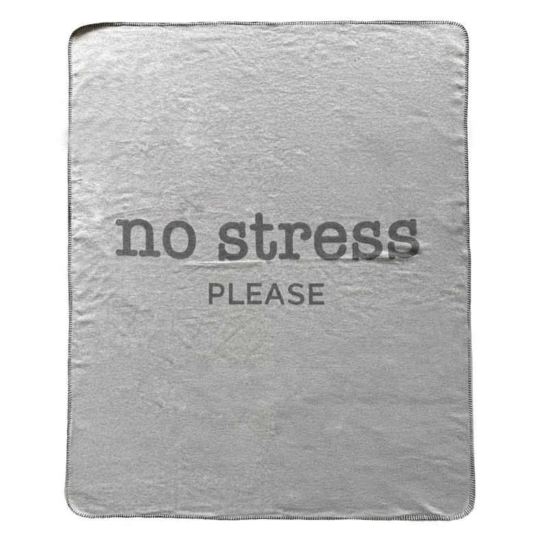 Plaid in Lana Cotta con Scritta - No Stress