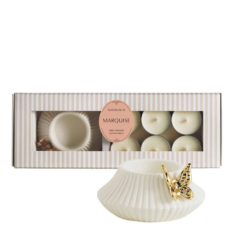 Set Portacandela e 6 Candele Profumate Marquise - Papillon