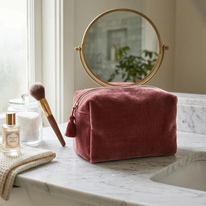 Trousse da Bagno in Velluto Tinta Unita - Velours