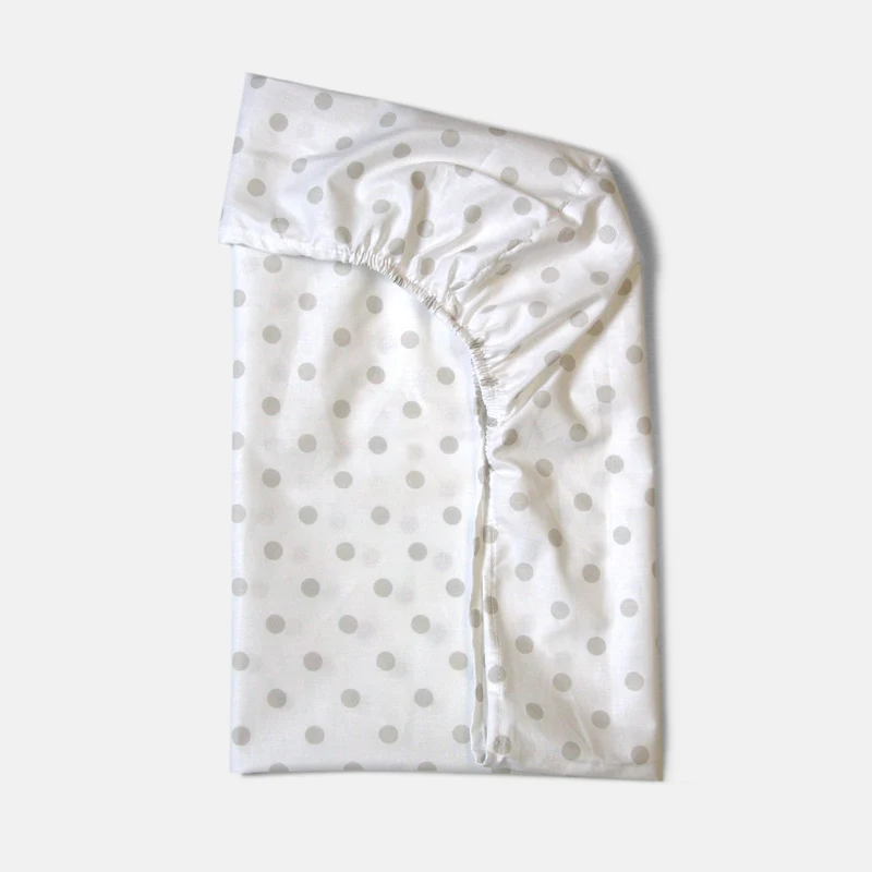 Lenzuolo Bianco Pois Beige