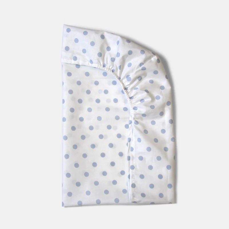 Lenzuolo Bianco Pois Azzurri