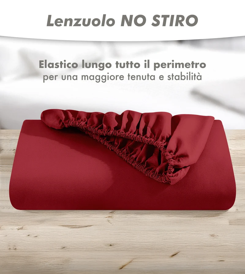 Lenzuolo Sotto No Stiro Tinta Unita Effetto Raso con Angoli Elasticizzati per Materassi fino a 27 cm Il Gruppone