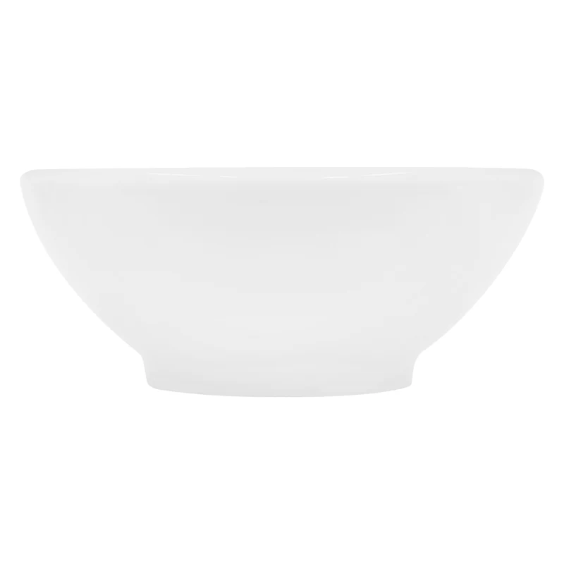 Waschbecken inkl. Ablaufgarnitur Slber mit Überlauf Ø 42x17 cm Weiß aus Keramik LuxeBath