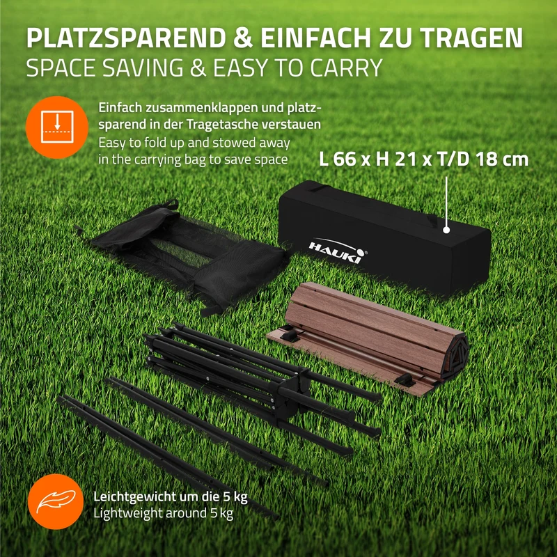 Camping Set 3-teilig mit Klapptisch Braun und 2 Campingstühlen Schwarz HAUKI