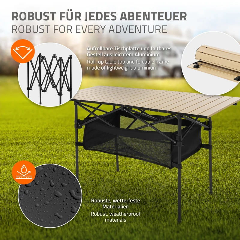 Camping Set 3-teilig mit Klapptisch Beige und 2 Campingstühlen Schwarz HAUKI