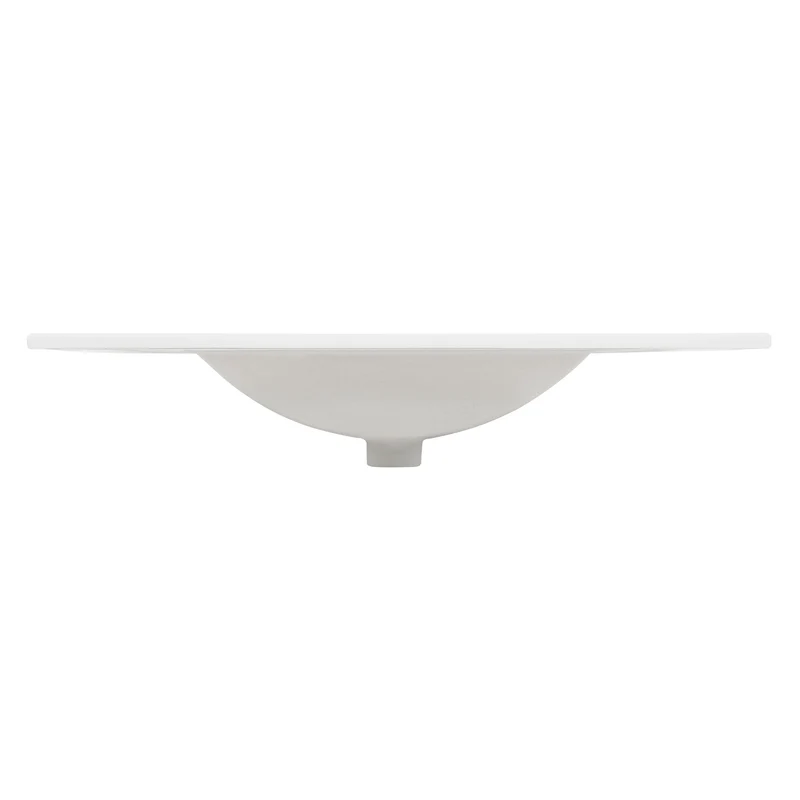 Waschbecken inkl. Ablaufgarnitur Weiß mit Überlauf 81x46,5x17,5 cm Weiß aus Keramik LuxeBath