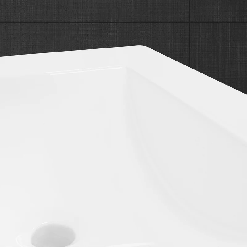 Waschbecken Rechteckig mit Überlauf 810x465x175 mm Weiß aus Keramik LuxeBath