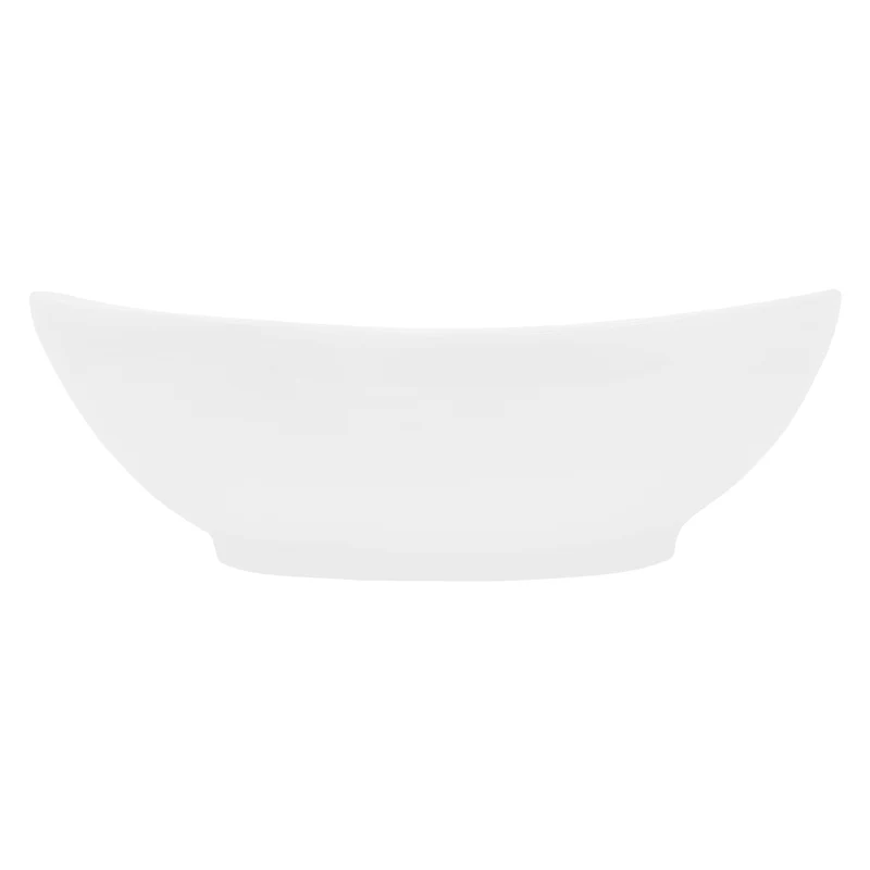 Waschbecken Oval mit Überlauf 590x390x200 mm Weiß aus Keramik LuxeBath