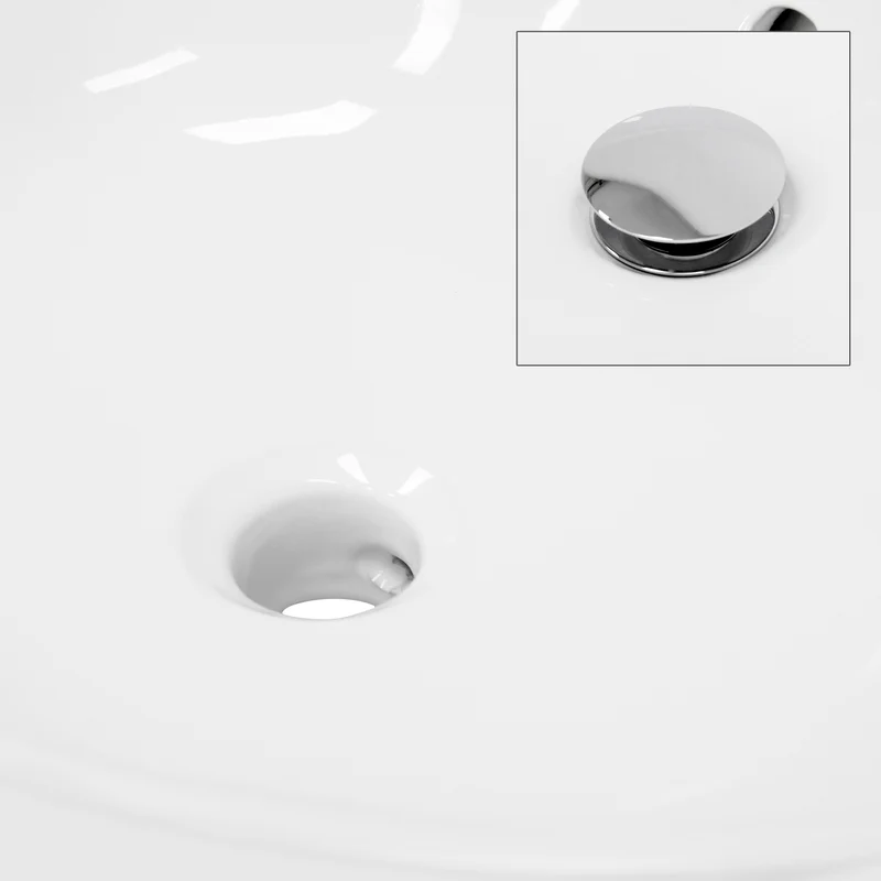 Waschbecken Oval mit Überlauf 590x390x200 mm Weiß aus Keramik LuxeBath