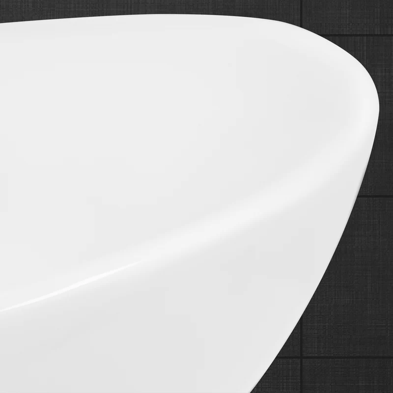 Waschbecken inkl. Ablaufgarnitur Weiß mit Überlauf 59x39x20 cm Weiß aus Keramik LuxeBath
