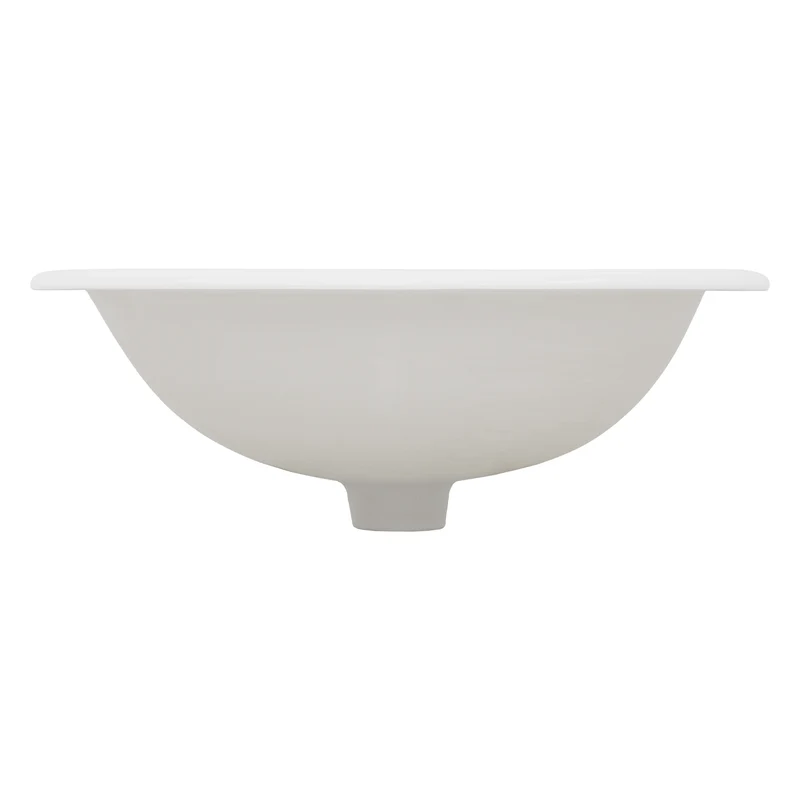 Waschbecken Oval mit Überlauf 57x48,5x19,5 cm Weiß aus Keramik LuxeBath
