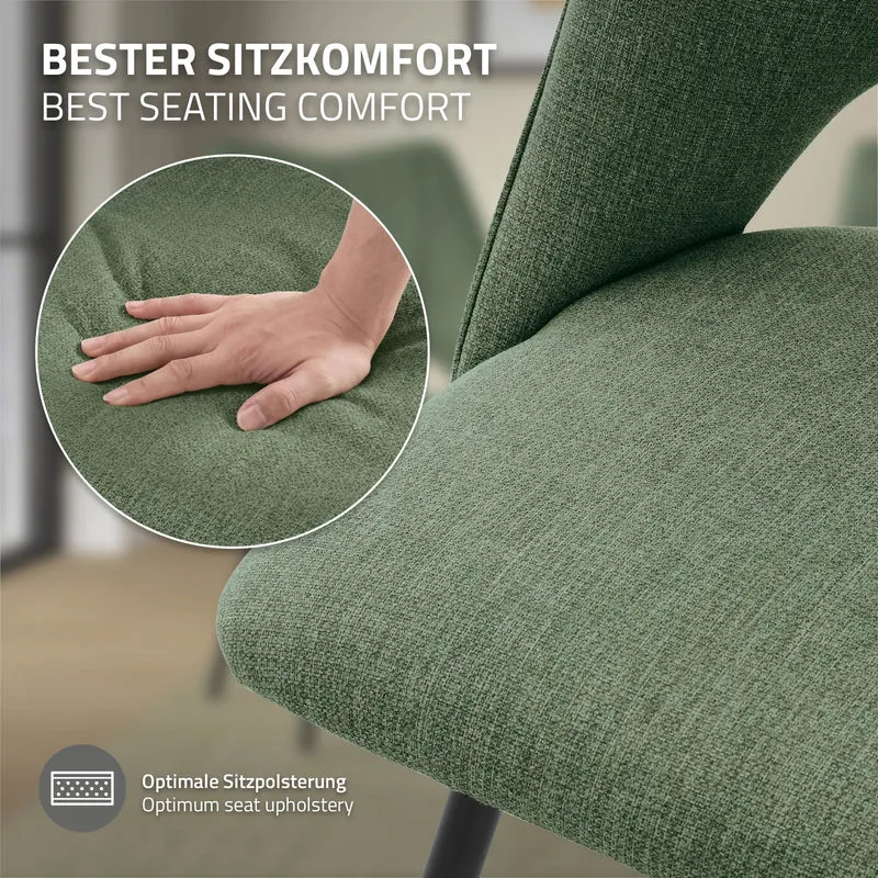 Esszimmerstuhl 6er Set Grün gepolstert inkl. Montagematerial Polsterstuhl Küchenstuhl ML-Design