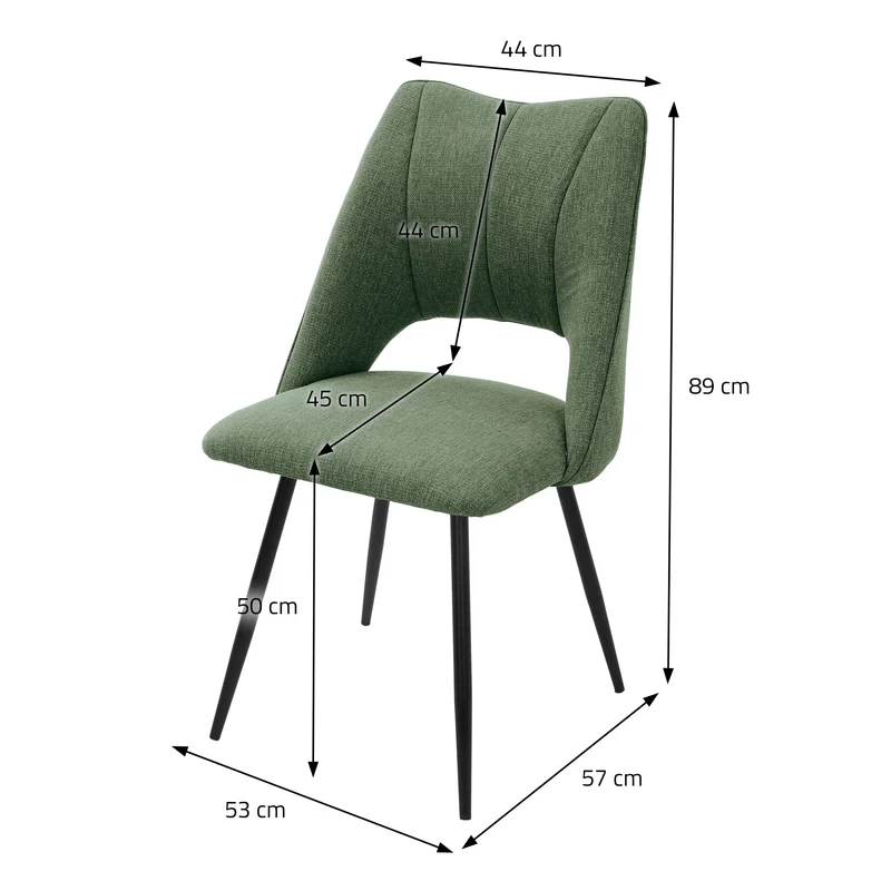 Esszimmerstuhl 4er Set Grün gepolstert inkl. Montagematerial Polsterstuhl Küchenstuhl ML-Design