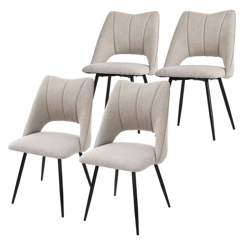 Esszimmerstuhl Küchenstuhl 2er Set gepolstert mit offenem Rücken ML-Design
