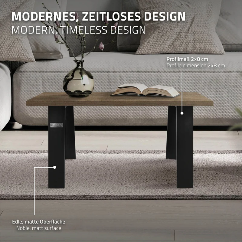 Tischbeine Tischgestell Trapez-Loft-Design aus Stahl ML-Design